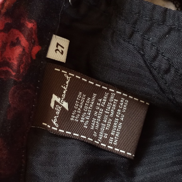 7 For All Mankind Red Rose Floral Denim Jeans Skinny - Picture 3 of 12